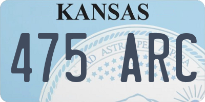 KS license plate 475ARC
