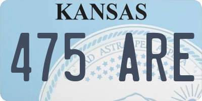 KS license plate 475ARE