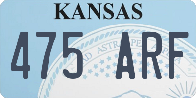 KS license plate 475ARF