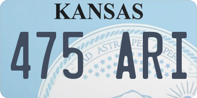 KS license plate 475ARI