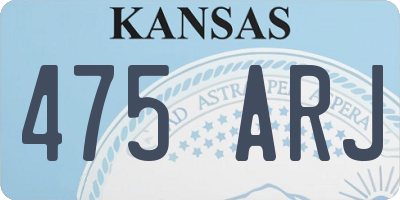 KS license plate 475ARJ