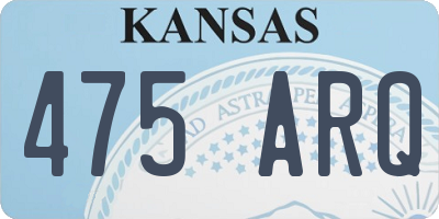 KS license plate 475ARQ