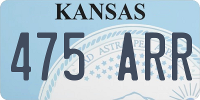 KS license plate 475ARR
