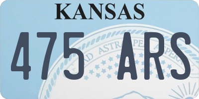 KS license plate 475ARS