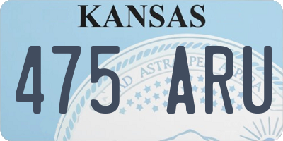 KS license plate 475ARU