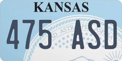 KS license plate 475ASD