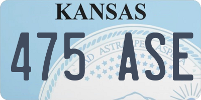 KS license plate 475ASE