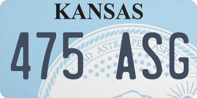 KS license plate 475ASG
