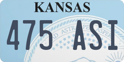 KS license plate 475ASI