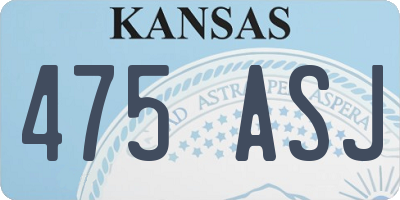 KS license plate 475ASJ