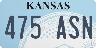 KS license plate 475ASN