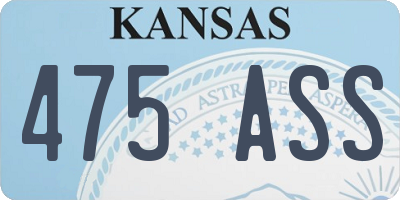 KS license plate 475ASS