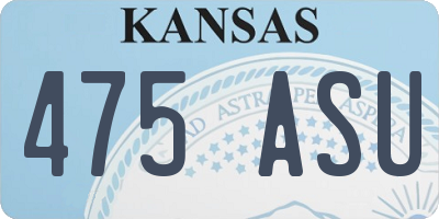 KS license plate 475ASU