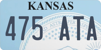 KS license plate 475ATA
