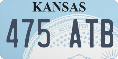 KS license plate 475ATB