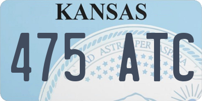 KS license plate 475ATC