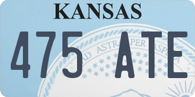 KS license plate 475ATE