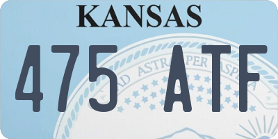 KS license plate 475ATF