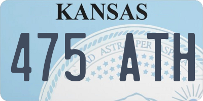 KS license plate 475ATH