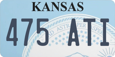 KS license plate 475ATI