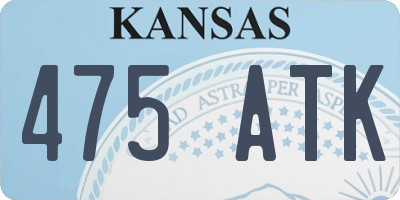 KS license plate 475ATK