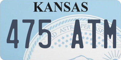 KS license plate 475ATM