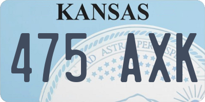 KS license plate 475AXK