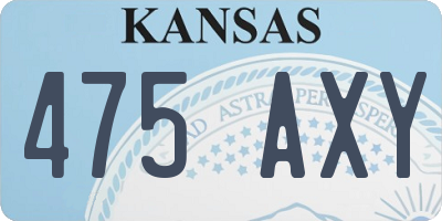 KS license plate 475AXY