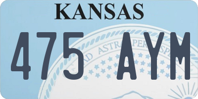 KS license plate 475AYM