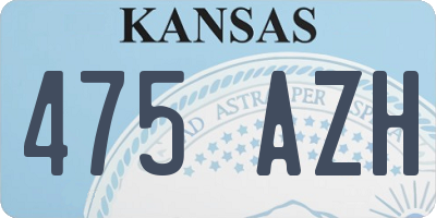 KS license plate 475AZH
