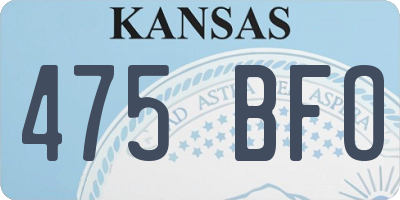 KS license plate 475BFO