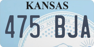 KS license plate 475BJA