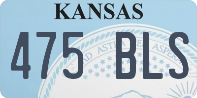 KS license plate 475BLS