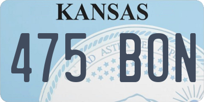 KS license plate 475BON