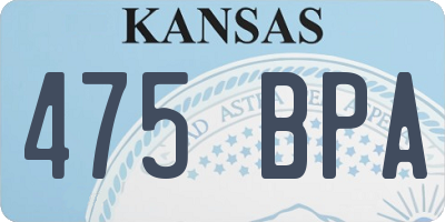 KS license plate 475BPA