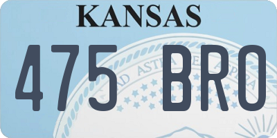KS license plate 475BRO