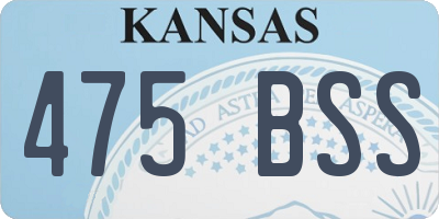 KS license plate 475BSS