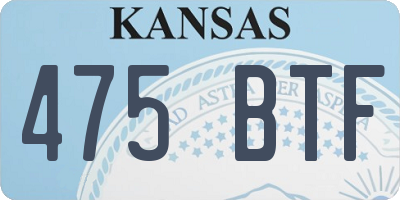 KS license plate 475BTF