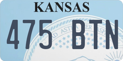 KS license plate 475BTN