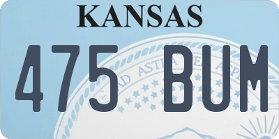 KS license plate 475BUM