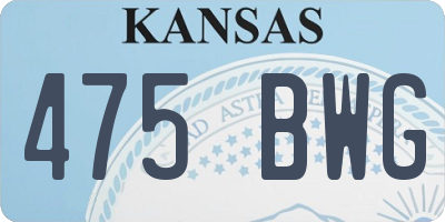 KS license plate 475BWG