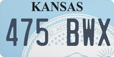 KS license plate 475BWX