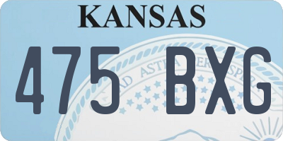 KS license plate 475BXG