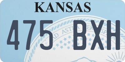 KS license plate 475BXH