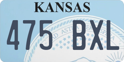 KS license plate 475BXL
