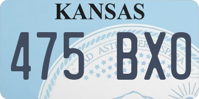 KS license plate 475BXO