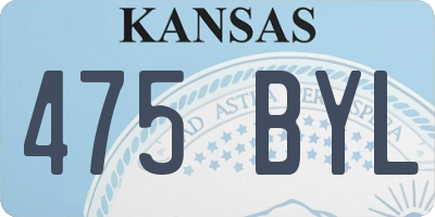 KS license plate 475BYL