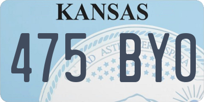 KS license plate 475BYO