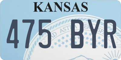 KS license plate 475BYR