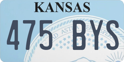 KS license plate 475BYS